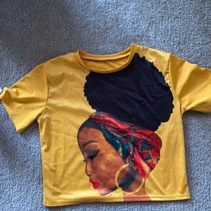Custom Afro Queen crop top